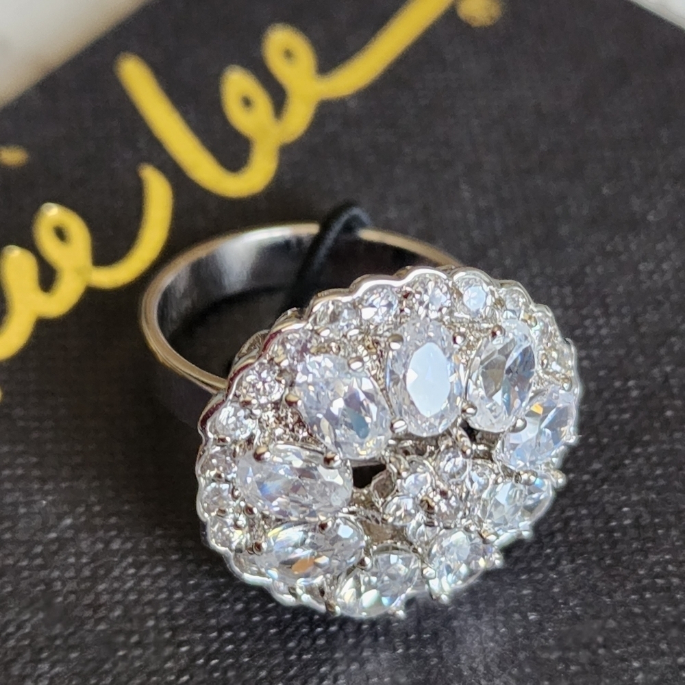Cookie Lee silver bling jewel ring NWT - Picture 7 of 13